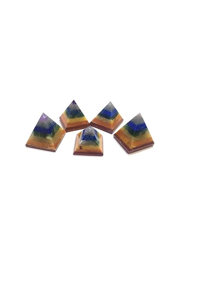 REBUY REBUY Seven Chakra Pyramid 7 Chakra Stone Pyramid Crystal Pyramid Healing Stone Pyramid  - Image 3
