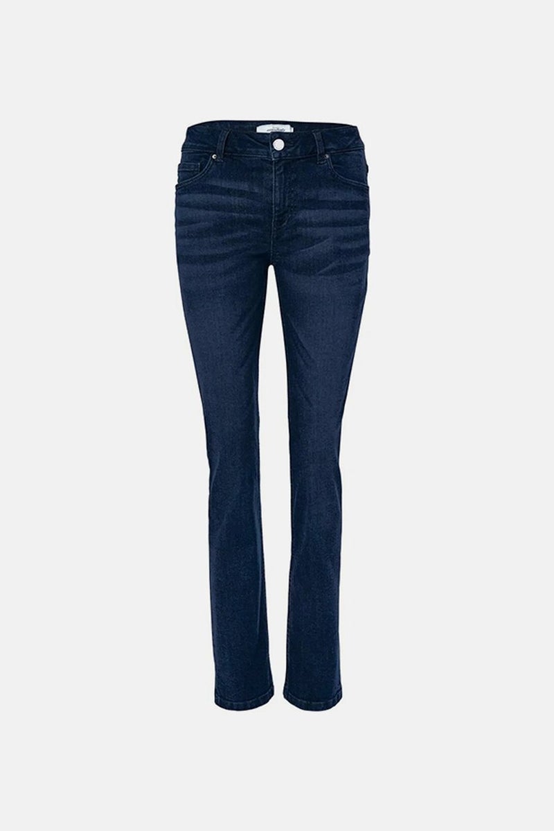 Tchibo جينز نسائي مستقيم قابل للتمدد مغسول، أزرق - Image 3