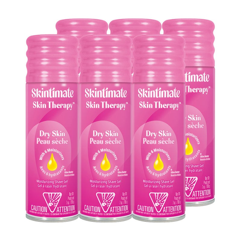Skintimate Skin Therapy Dry Skin Shave Gel for Women, 6 Pack | Skintimate Shaving Cream for Women, Womens Shaving Cream, Shaving Foam, Womens Shave Gel, Pack of 6, 7oz each - Image 1