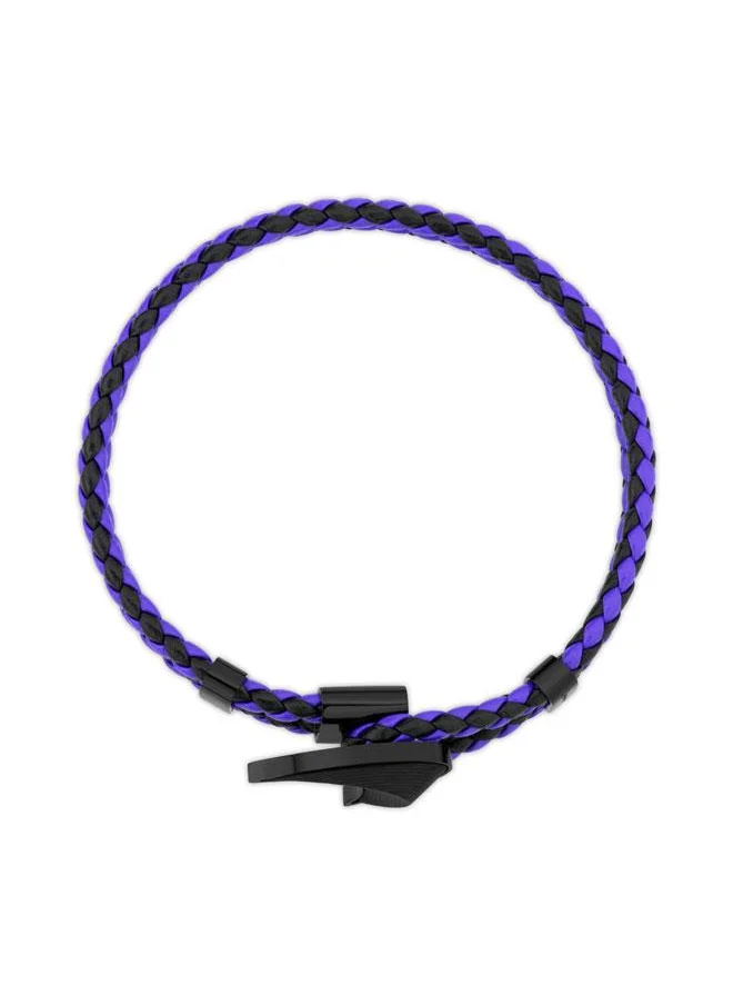 McLaren Afiliet Leather Purple and Black Bracelet for Men (Small)