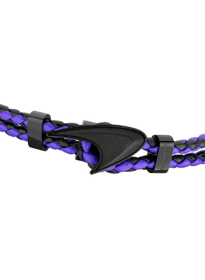 McLaren Afiliet Leather Purple and Black Bracelet for Men (Small)