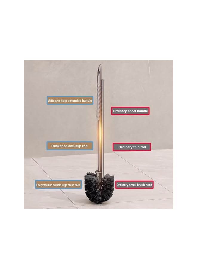 PROMASS Toilet Brush and Holder, Wall Mounted or Floor Mounted Dual Purpose Toilet Brush, High-Density Nylon Brush Toilet Bowl Brush Set, Innovative Bathroom Cleaning Brush, Modern Bathroom Decor - Image 3