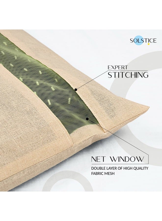 Solstice Cotton Saree Bags/Covers For Storage Set Of - 12 Big Size Single (16 X 14 Inches) With Zip Closure For Clothes Bags And Wardrobe Organizer With Transparent Mesh Window Beige - Image 4