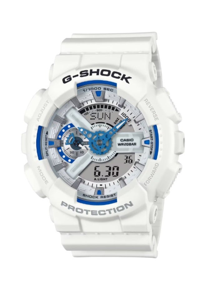 GA-110HDS-7ADR Men's Analog-Digital Watch - White Dial, Resin Strap