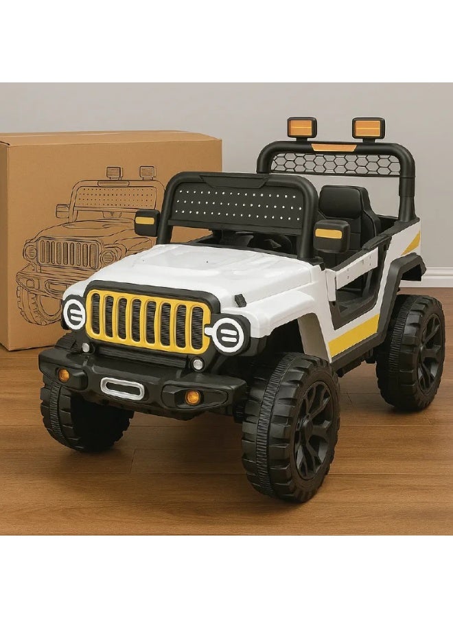 صندوق العاب سيارة جيب كهربائية للأطفال قابلة لإعادة الشحن مزودة بإضاءة LED وRGB وموسيقى - Image 2