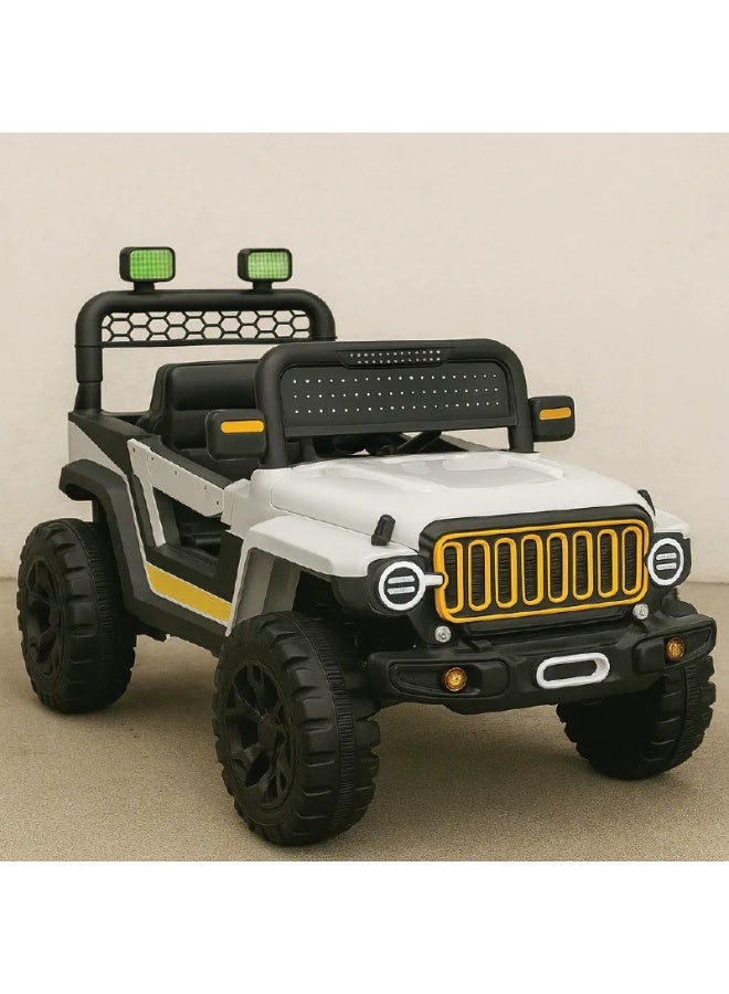 صندوق العاب سيارة جيب كهربائية للأطفال قابلة لإعادة الشحن مزودة بإضاءة LED وRGB وموسيقى - Image 1