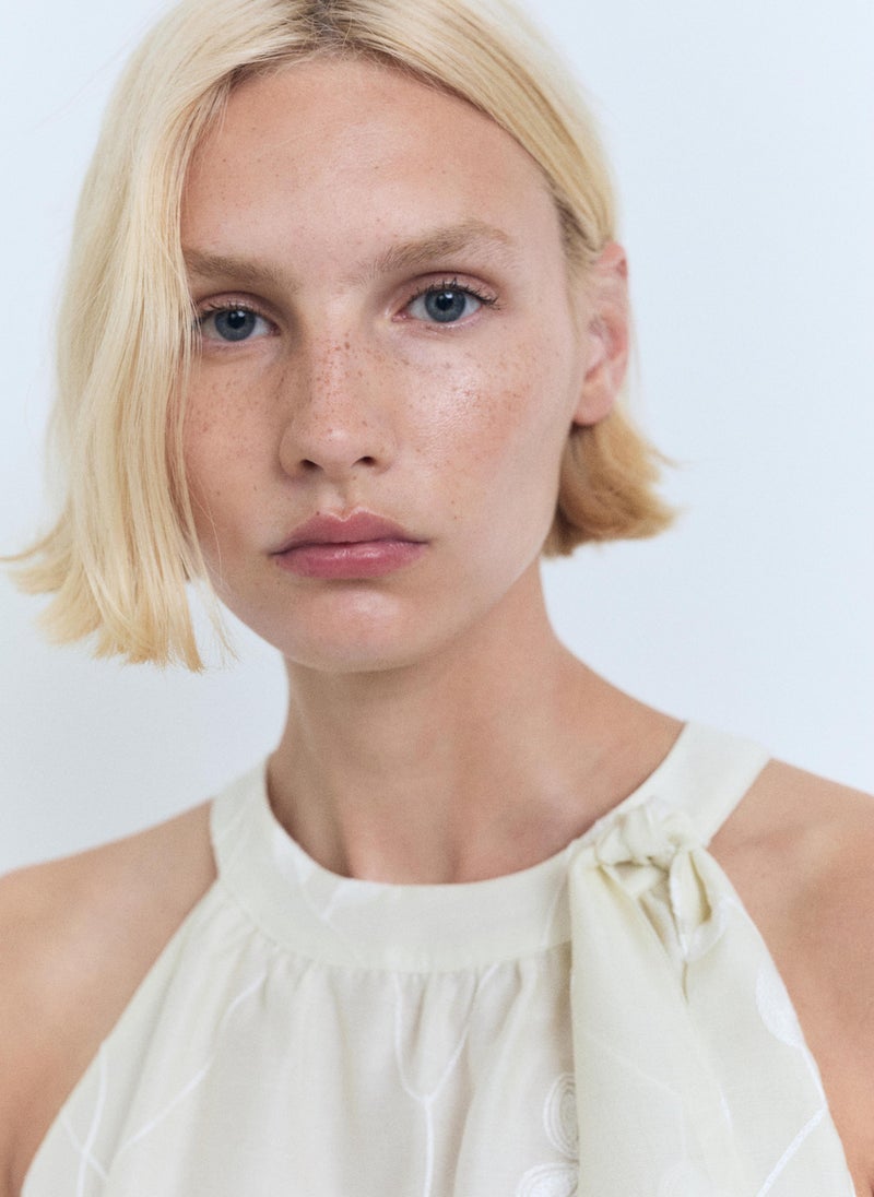 MANGO Halter-neck top with knot detail - Image 4