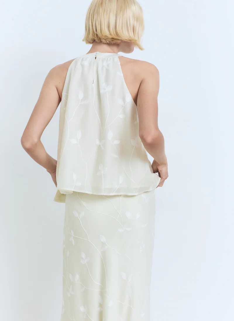 MANGO Halter-neck top with knot detail