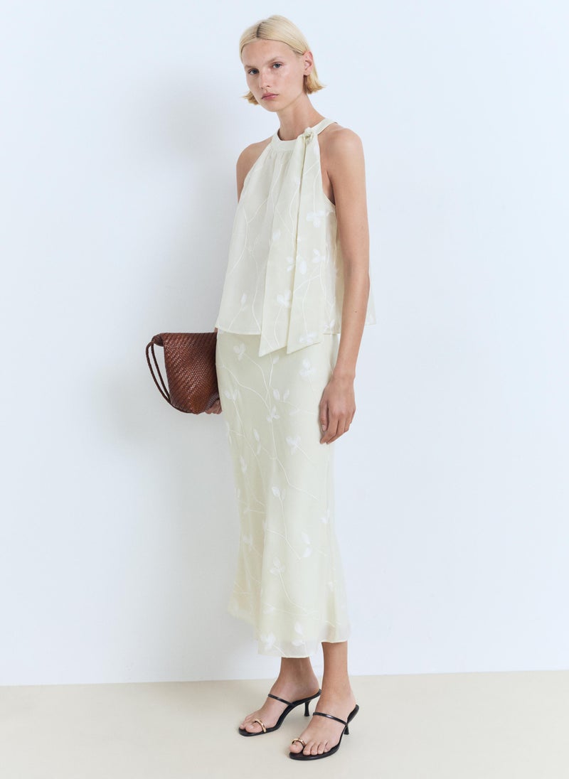 MANGO Halter-neck top with knot detail - Image 5