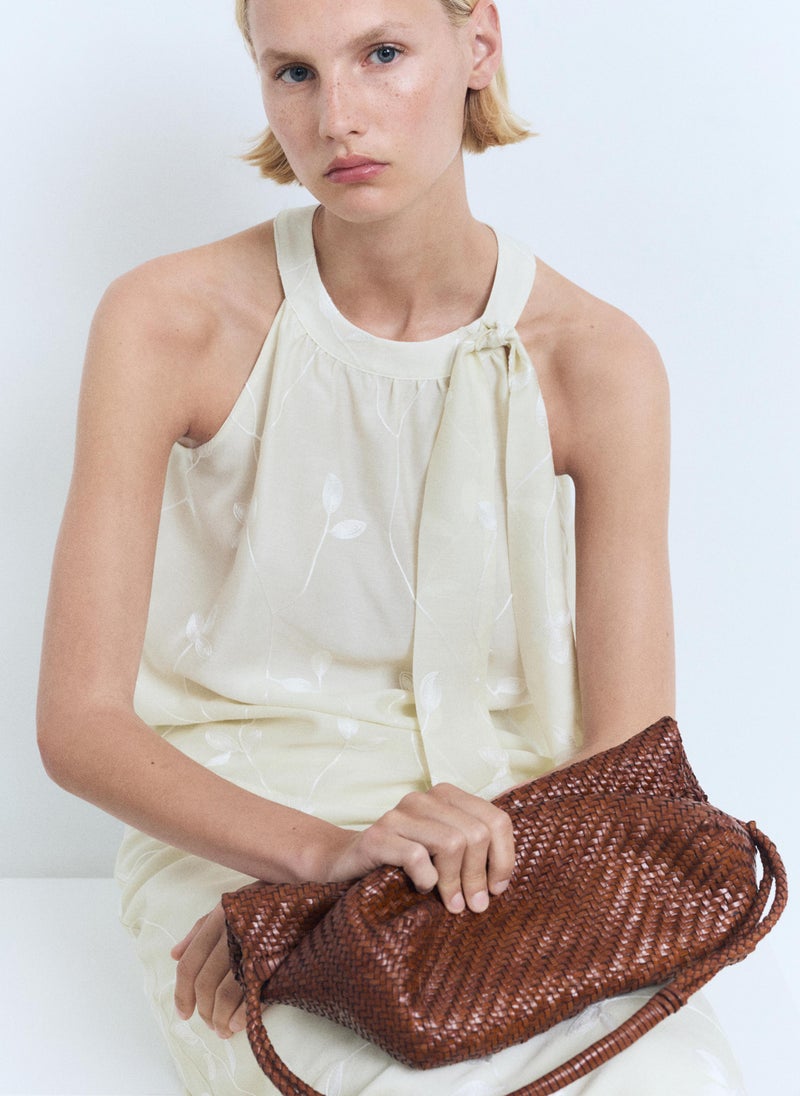 MANGO Halter-neck top with knot detail - Image 3