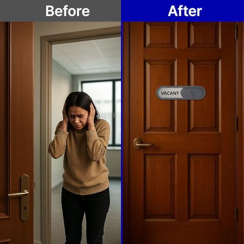 GEEKBEAR Vacant Meeting in Progress Slider Door Sign for Home Office - Premium MDF, 7.5 x 2.2 in (Blue) - Image 5