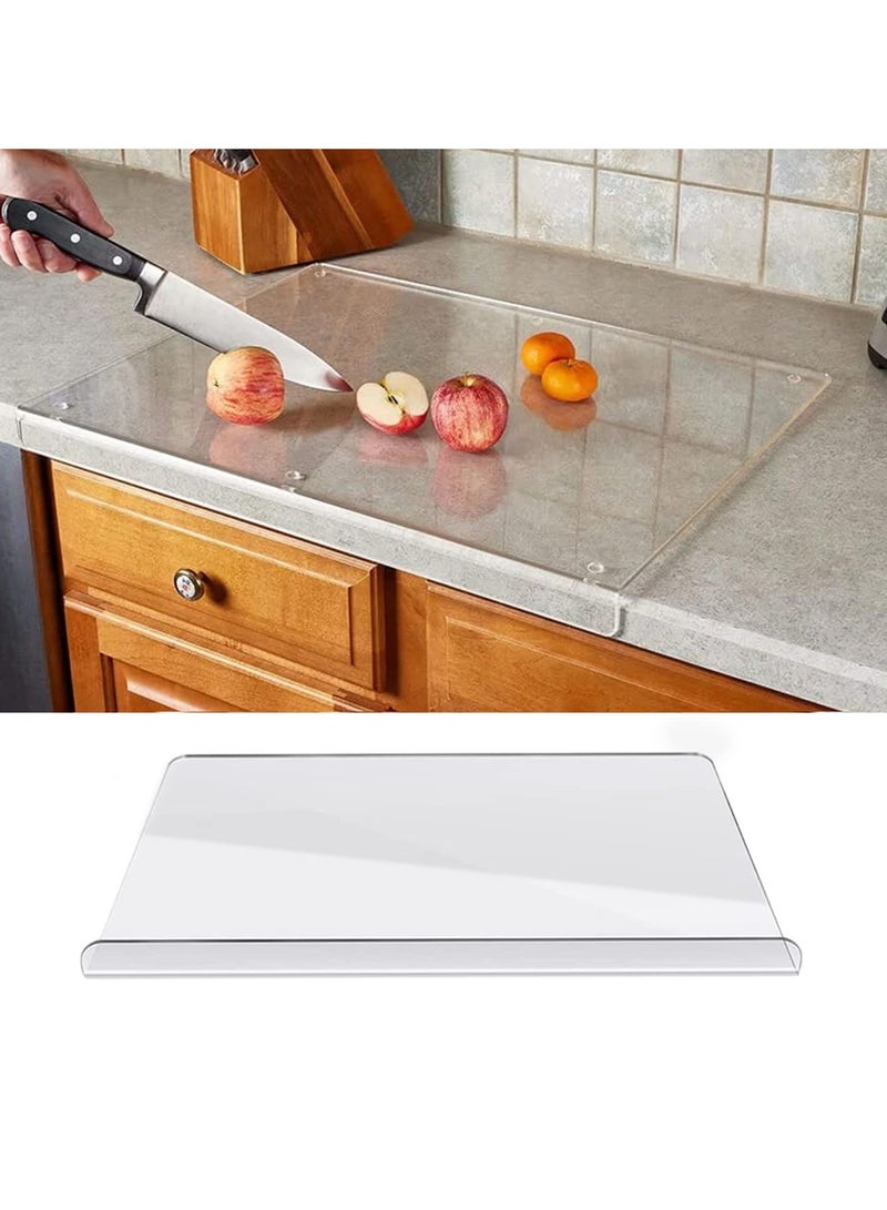 SOLARAE Acrylic Cutting Boards for Kitchen Counter,Clear, Anti-Slip, and Durable Cutting Board with Lip for Countertop Protection (18x14 in) - Image 1