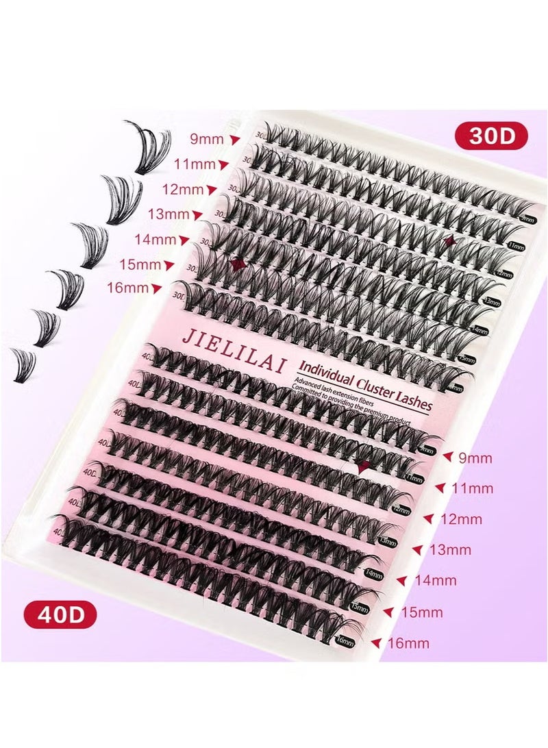فلاي رود طقم تمديد الرموش DIY مكون من 280 قطعة من مجموعات الرموش، طقم رموش فردية 9-16 مم 30D 40D مع ملقط رموش - Image 5
