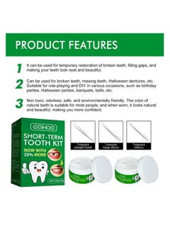 EELHOE Temporary Denture Replacement Bead Set with 3 Pieces Dental Tweezers Tools for Temporary Repair of Missing and Broken Teeth Replacement Dentures for Temporary Fixation  - Image 2