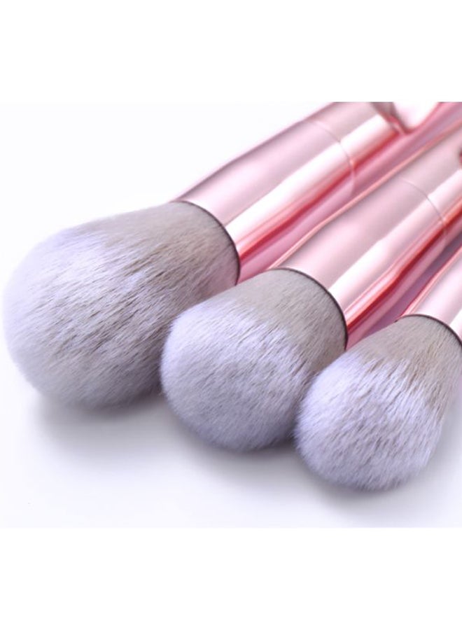 NIBEMINENT 10-Piece Makeup Brush Set Rose Gold/Beige/White - Image 4