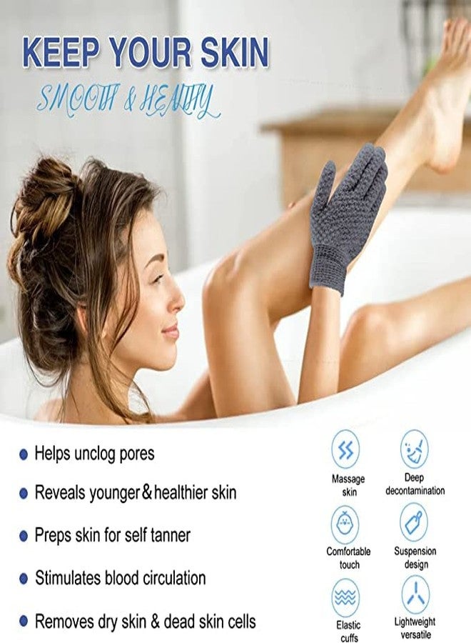 Yiclick Heavy Exfoliating Gloves, Exfoliating Body Scrubber for Bath Shower Exfoliation, Body Scrub Exfoliator For Dead Skin Remover, Exfoliate Sponge Loofah Washcloth Mitt Men Women (12 Grey) - Image 3