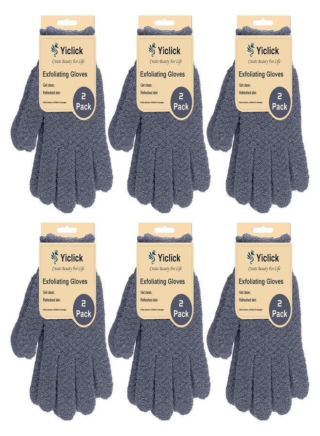 Yiclick Heavy Exfoliating Gloves, Exfoliating Body Scrubber for Bath Shower Exfoliation, Body Scrub Exfoliator For Dead Skin Remover, Exfoliate Sponge Loofah Washcloth Mitt Men Women (12 Grey) - Image 1