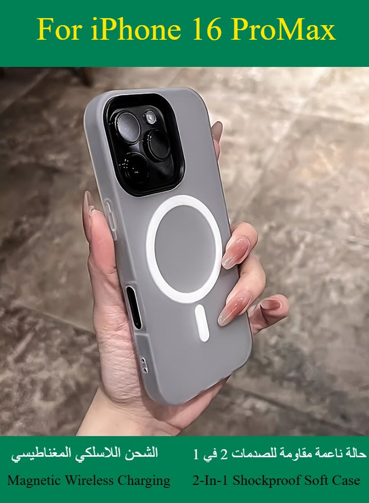 Dili Apple Pink  iPhone 16 Pro Max Matte Candy Color Magnetic Wireless Charging Phone Case iPhone Double Layer 2-In-1 Shockproof Soft Cover - Image 5