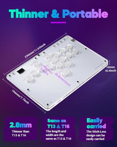 Sehawei Haute42 Arcade Stick R16 All-Button Arcade Controller 16Keys for PC/Ps3/Ps4/Switch/Steam,Fight Stick for Fighting Games with Custom RGB & Turbo Functions & Hot Swap - Image 2
