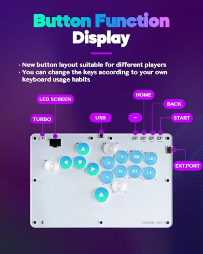 Sehawei Haute42 Arcade Stick R16 All-Button Arcade Controller 16Keys for PC/Ps3/Ps4/Switch/Steam,Fight Stick for Fighting Games with Custom RGB & Turbo Functions & Hot Swap - Image 4