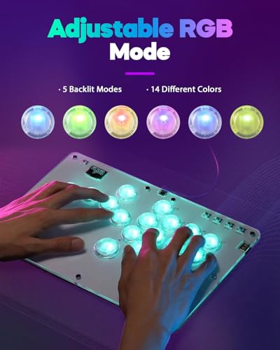 Sehawei Haute42 Arcade Stick R16 All-Button Arcade Controller 16Keys for PC/Ps3/Ps4/Switch/Steam,Fight Stick for Fighting Games with Custom RGB & Turbo Functions & Hot Swap - Image 5