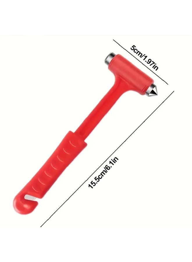 1pc Red Long Handle Seatbelt Cutter And Emergency Hammer For Car Truck Safety - Image 3