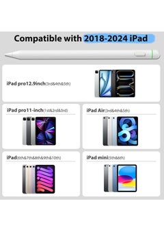 Generic Stylus Pen for iPad 2018-2024 Magnetic Fast Charging 2x with Tilt Sensitivity and Palm Rejection Compatible Air 5th 3rd Gen Pro 11/12.9 Mini 5/6 10-6 Classic White  - Image 2