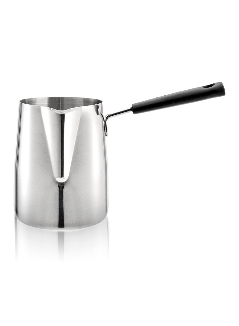 KASTWAVE Milk Butter Warmer Pot, 1qt Turkish Coffee Pot, Large Stovetop Melting Boiling Pot with Spout and Heat Resistant Handle,  Arabic Coffee Maker for Chocolate Heating, Camping, 18/8 Stainless Steel - Image 1