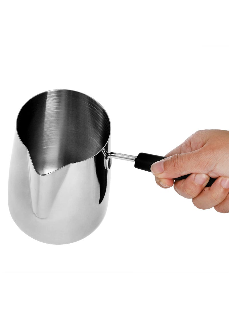 KASTWAVE Milk Butter Warmer Pot, 1qt Turkish Coffee Pot, Large Stovetop Melting Boiling Pot with Spout and Heat Resistant Handle,  Arabic Coffee Maker for Chocolate Heating, Camping, 18/8 Stainless Steel - Image 3