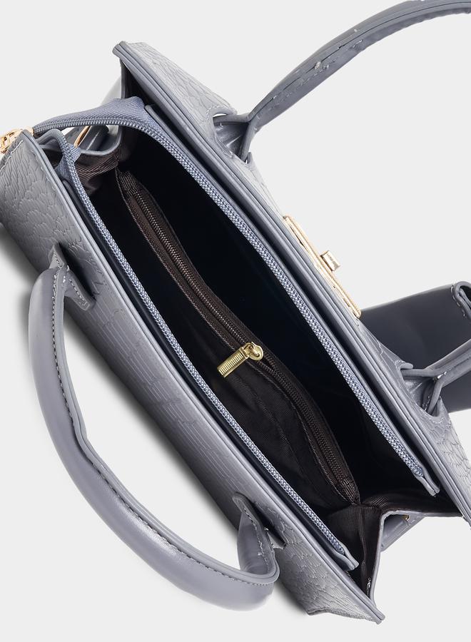 ستايلي شنطة يد بارزة الملمس مع محفظة - Image 3