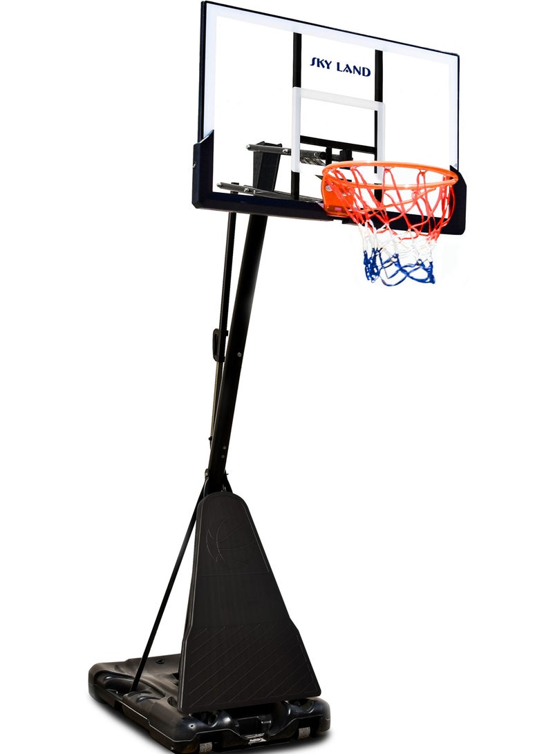 Sky Land Basketball Hoop For Adults With Wheels| Adjustable Height 8-10 ft | Portable Shooting Hoop Basketball System For Indoor/Outdoor - Image 1