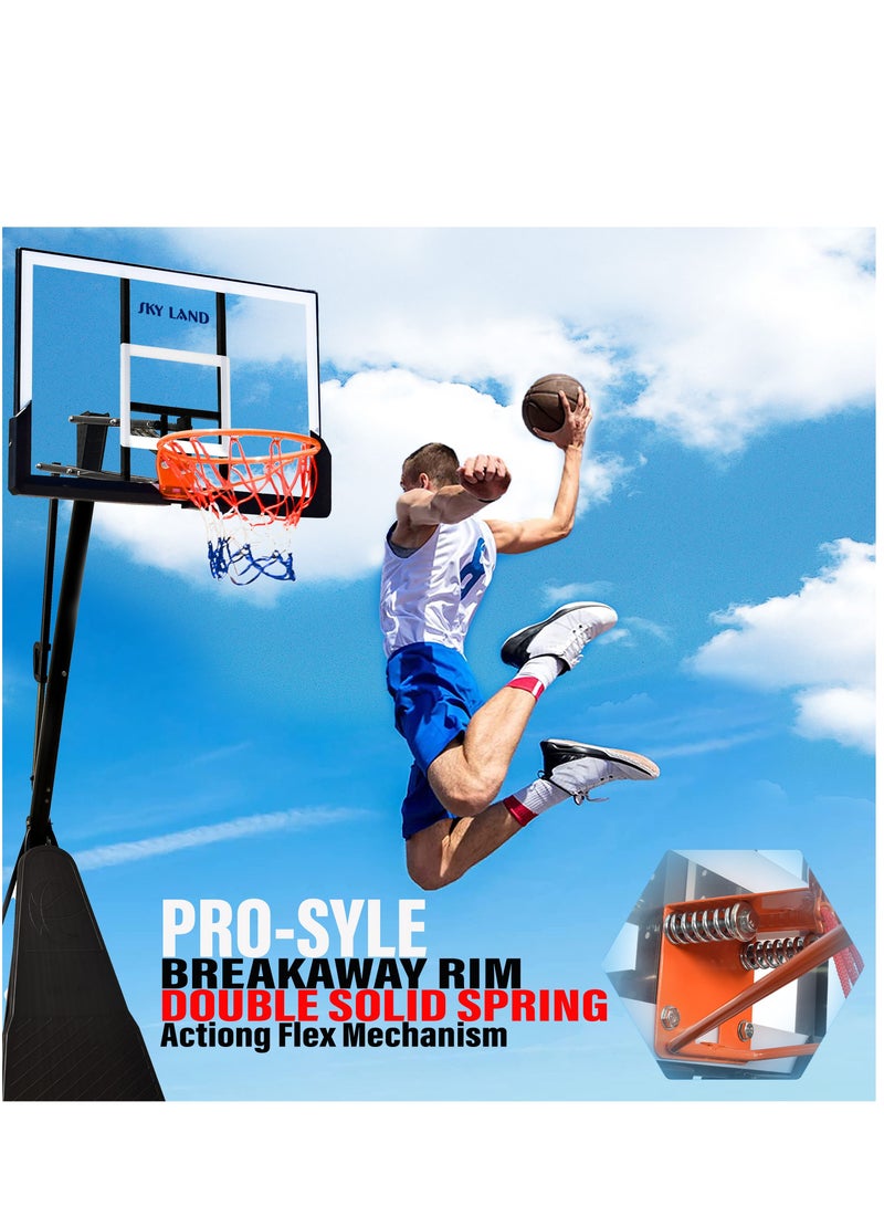 Sky Land Basketball Hoop For Adults With Wheels| Adjustable Height 8-10 ft | Portable Shooting Hoop Basketball System For Indoor/Outdoor - Image 2