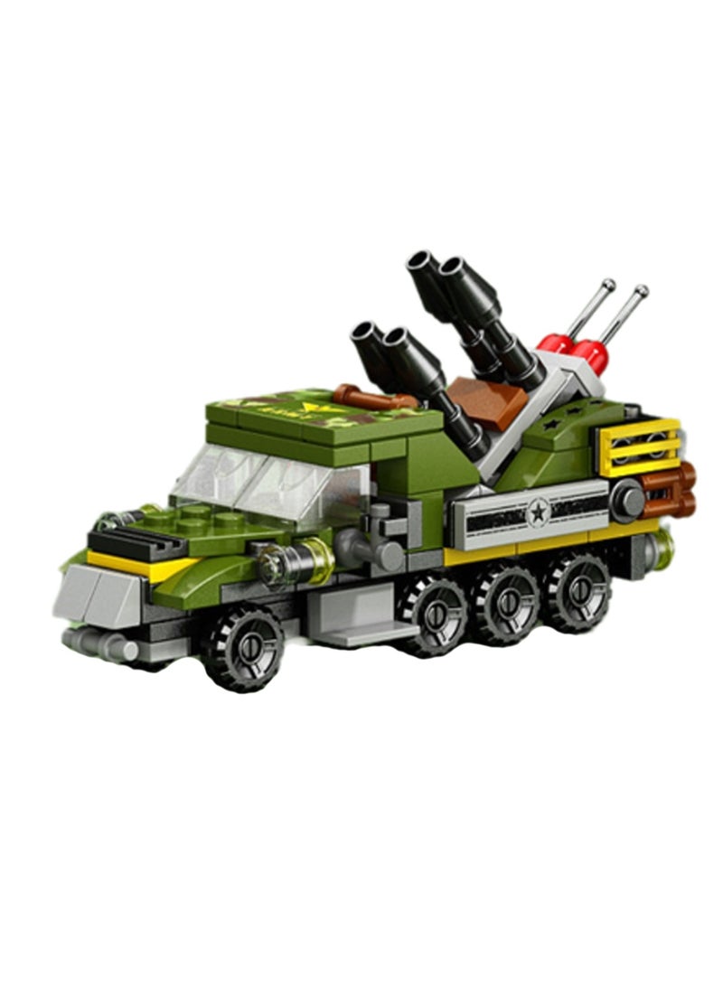 Mini 6-In-1 Air Defense Vehicle 138 Particle Assembly Set Toys, Building Block Assembly Game, Best Learning And Role-Playing, Suitable As A Gift For Boys And Girls Over 6 Years Old - Image 1