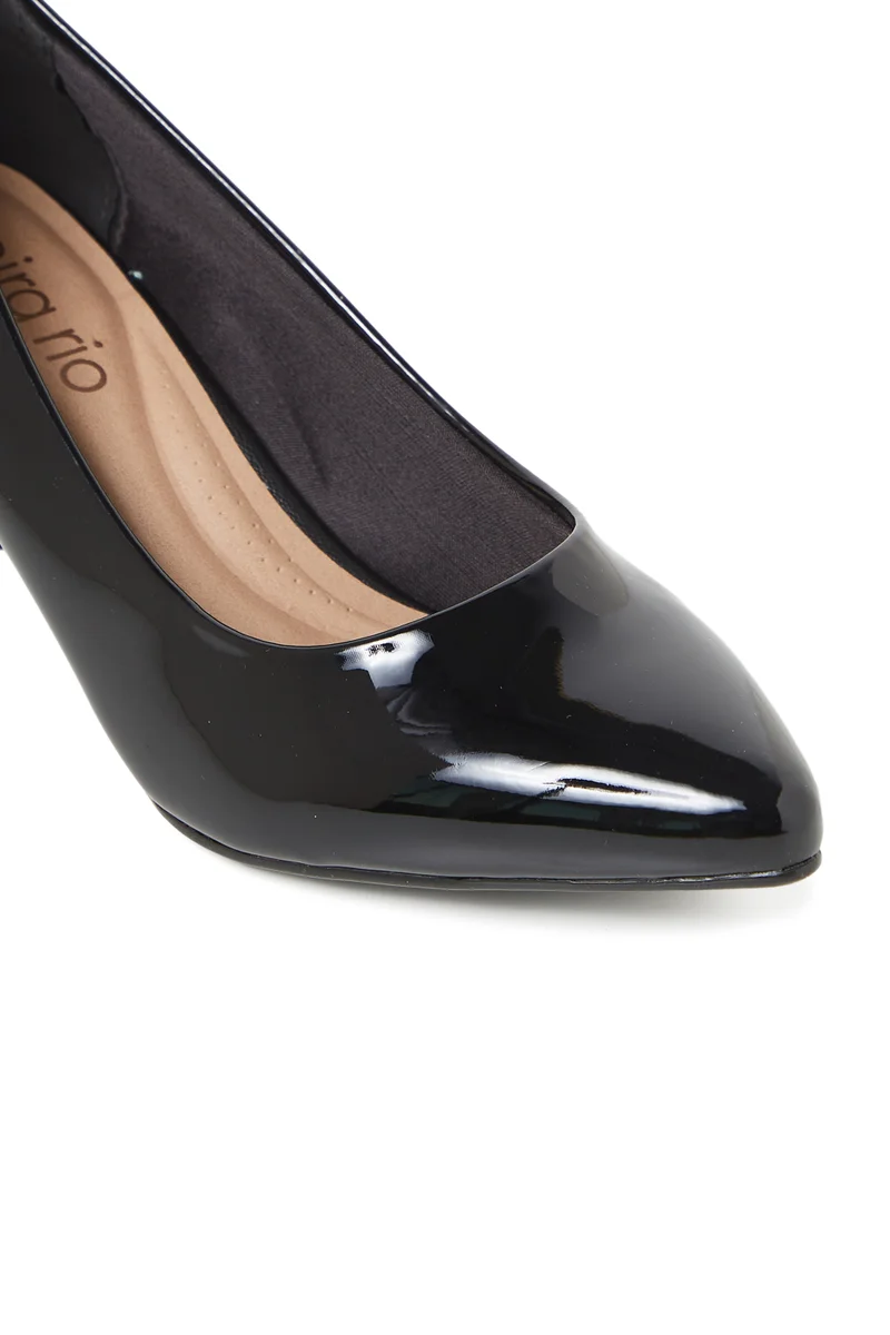 Beira Rio  BEIRA RIO Low Heel Shoes for Ladies – BLACK Shoes with Slip On | Comfortable PU Upper & TPR Sole for Women | Best Price UAE