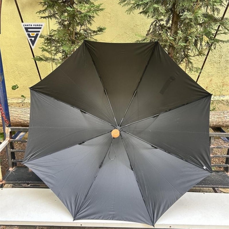 Çanta Yurdu Marlux Wooden Handle 130 cm Fiber Vale Umbrella Black  - Image 2
