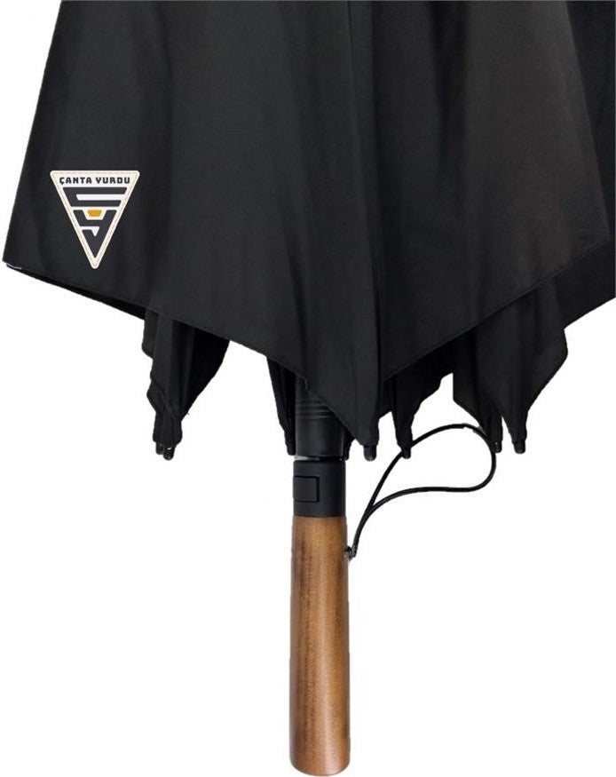 Çanta Yurdu Marlux Wooden Handle 130 cm Fiber Vale Umbrella Black  - Image 4