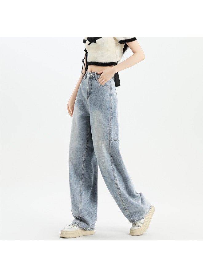 EPTISON Vintage High Street Women's Jeans 2025 Summer High Waist Loose Fit Slimming Distressed Scimitar Wide Leg Pants - Image 4