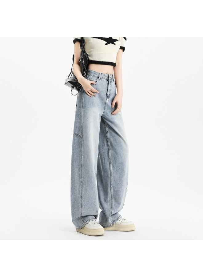 EPTISON Vintage High Street Women's Jeans 2025 Summer High Waist Loose Fit Slimming Distressed Scimitar Wide Leg Pants - Image 5