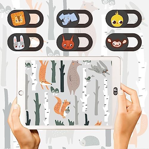 Mizi Webcam Privacy Cover Slide [6 Pack], Cute Camera Blocker Sticker, Protect Your Privacy and Security for Computer, Laptop, Tablets & Phones - Alien 01 - Image 2