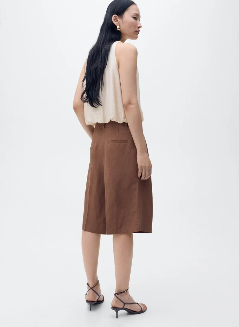 MANGO Lyocell-Blend Top With Puffed Hem