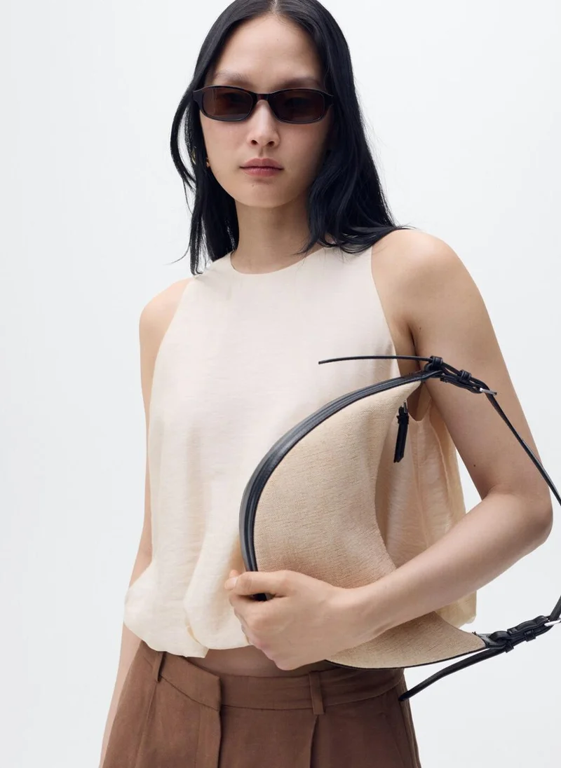 MANGO Lyocell-Blend Top With Puffed Hem