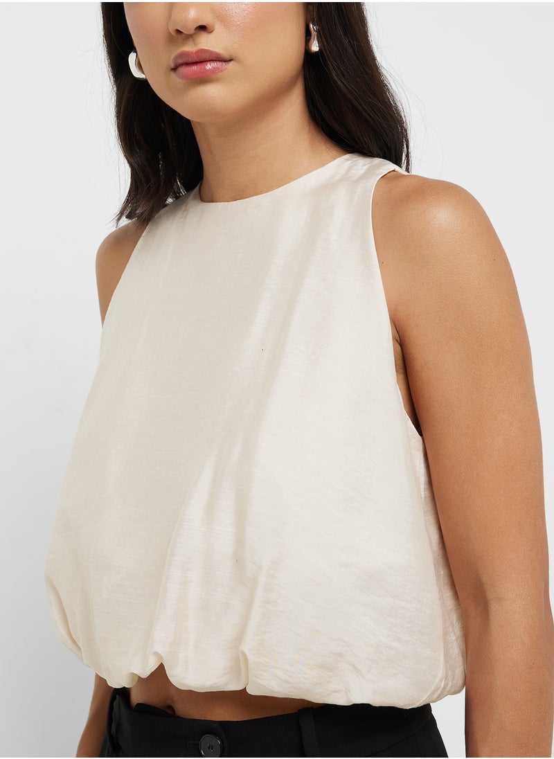MANGO Lyocell-Blend Top With Puffed Hem  - Image 3