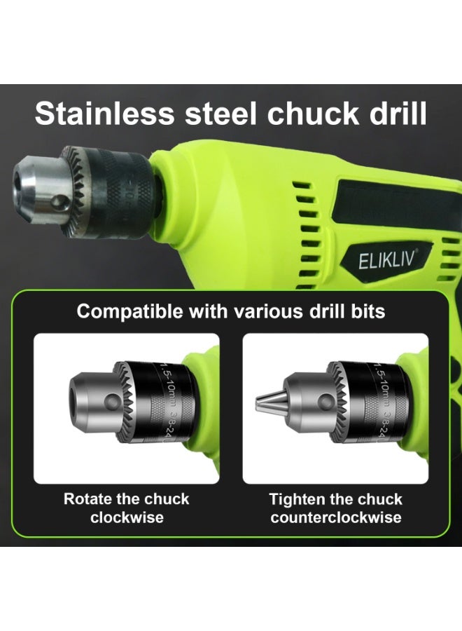 ELIKLIV Corded Electric Hand Drill 450W , Power Drill Gun for Home DIY, Wood Metal Drilling Tool with Variable Speed - Image 5