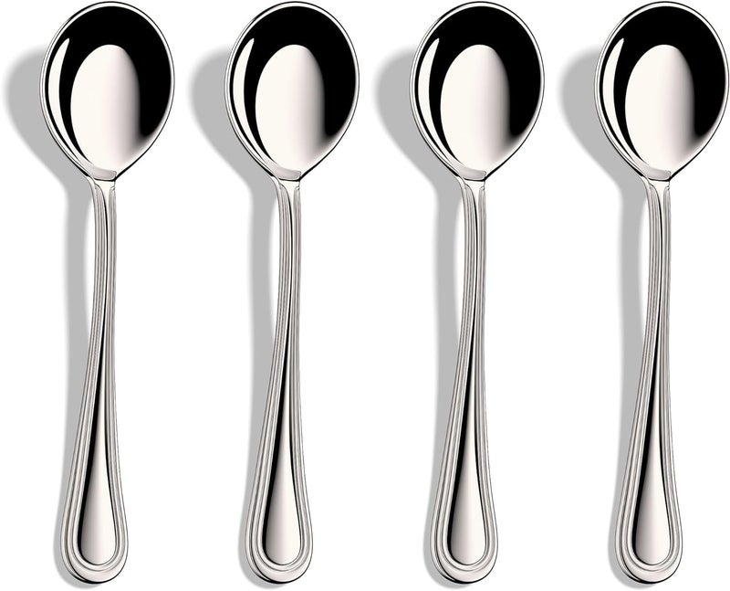 1810 Stainless Steel Soup Spoons7InchSet of 12Heavy Duty and Dishwasher Safe