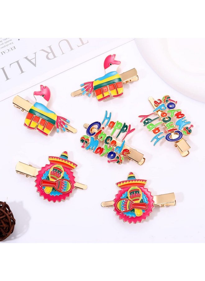Boderier 6 Pack Cinco De Mayo Hair Clip For Women Mexican Fiesta Hair Clips Enamel Sombrero Pinata Chili Pepper Hair Barrettes Mexican Holiday Hair Accessories Gift (Donkey)  - Image 3