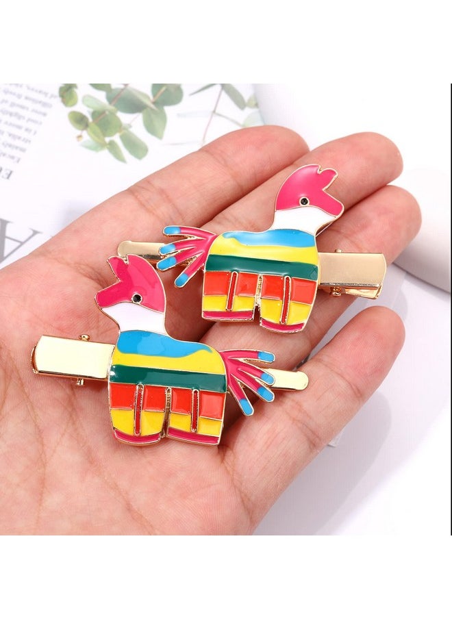 Boderier 6 Pack Cinco De Mayo Hair Clip For Women Mexican Fiesta Hair Clips Enamel Sombrero Pinata Chili Pepper Hair Barrettes Mexican Holiday Hair Accessories Gift (Donkey)  - Image 4