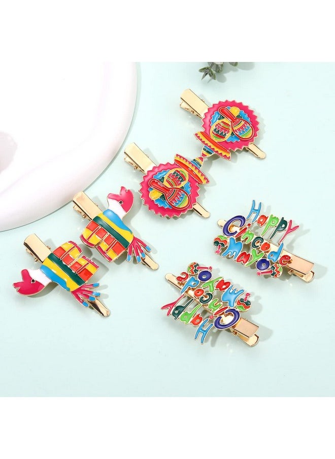Boderier 6 Pack Cinco De Mayo Hair Clip For Women Mexican Fiesta Hair Clips Enamel Sombrero Pinata Chili Pepper Hair Barrettes Mexican Holiday Hair Accessories Gift (Donkey)  - Image 2