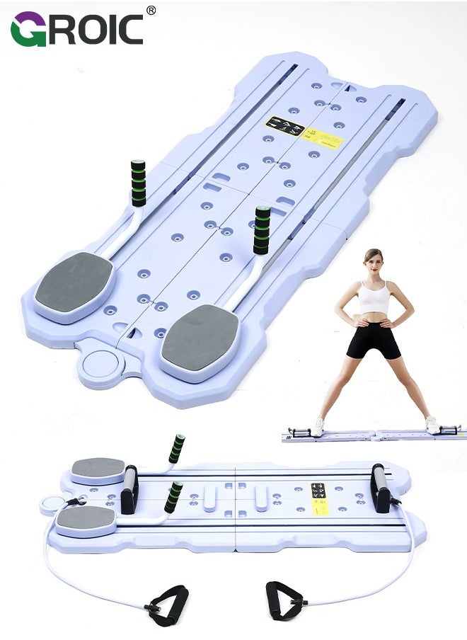 GROIC Pilates Board, Multifunctional Abdominal Board with Resistance Band, Push up, Ab Machine, Core Trainer, Ski Machine, Ab Workout Equipment Pilates Reformer Set for Home (Purple)  - Image 1