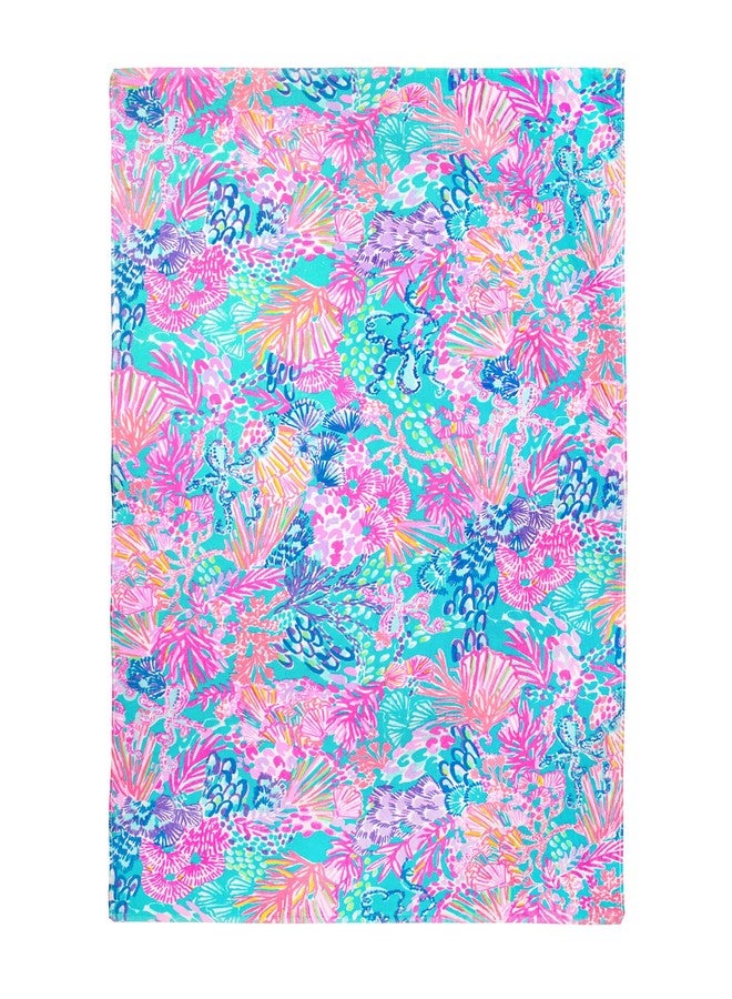 Lilly Pulitzer منشفة شاطئ/مسبح كبيرة من ليلي بولتزر، 40 × 70، منشفة قطنية كبيرة للبالغين، روعة في الرمال - Image 1