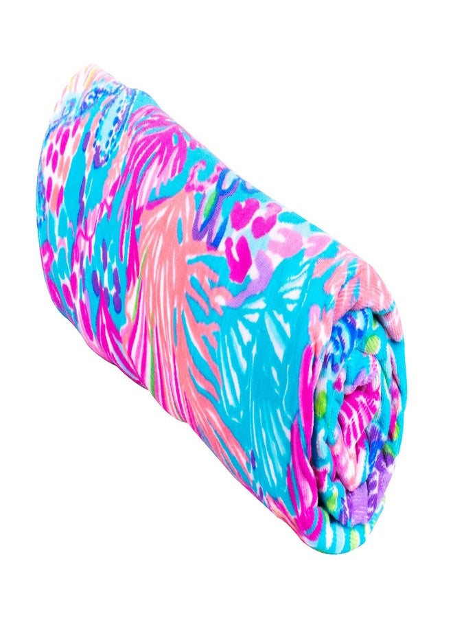 Lilly Pulitzer منشفة شاطئ/مسبح كبيرة من ليلي بولتزر، 40 × 70، منشفة قطنية كبيرة للبالغين، روعة في الرمال - Image 2
